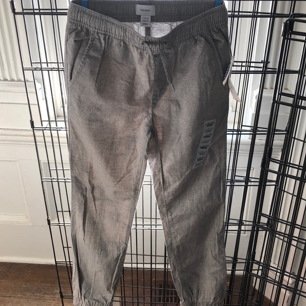Old Navy Boys sz L 10-12 gray drawstring pants